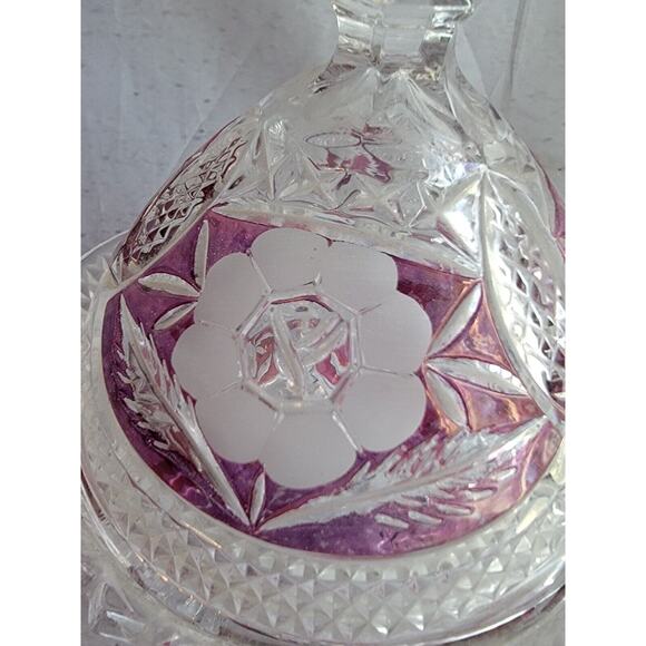 Anne Hutte Bleikristall Lead Crystal Cranberry Candy Dish Made n Germany - Picture 3 of 15